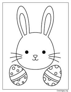 Simple Easter Bunny Face Coloring Sheet