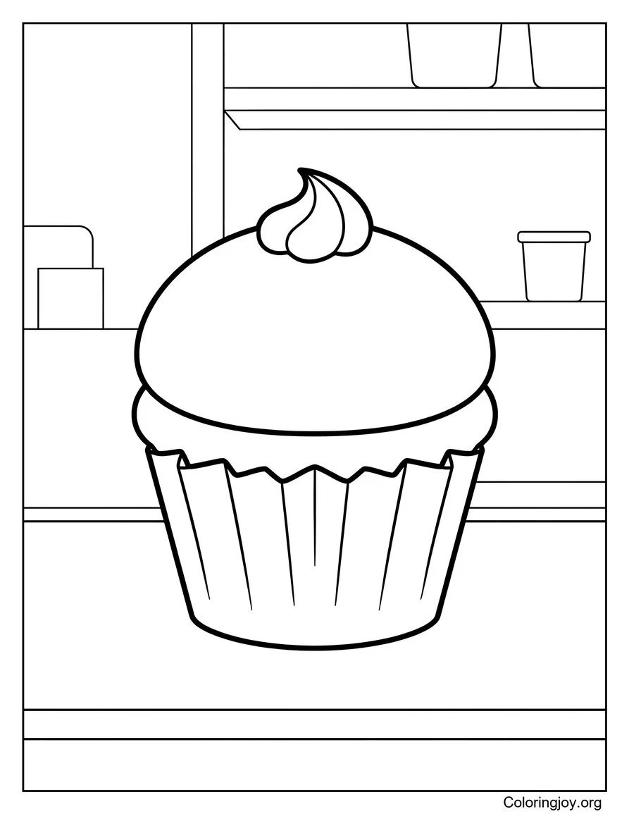 Cupcake de boulangerie simple avec glaçage