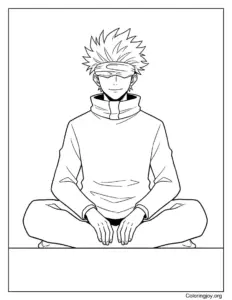 Sitting Calmly Satoru Gojo