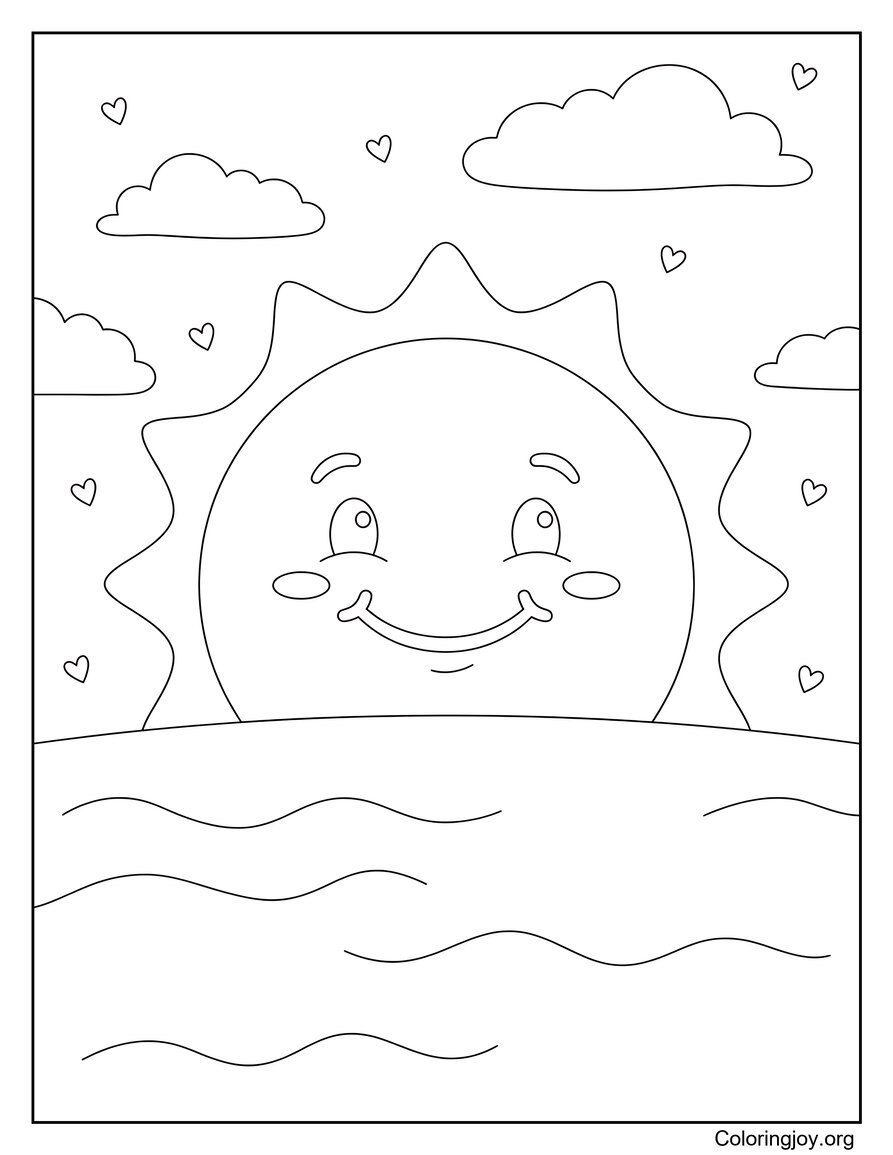 Sunset Evenings Calm Summer Coloring Page Aesthetic View