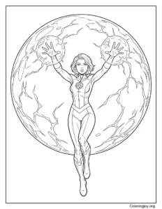 Susan Storm Invisible Power Coloring Sheet