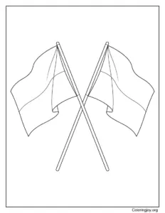 Two Monaco Flags Crossed