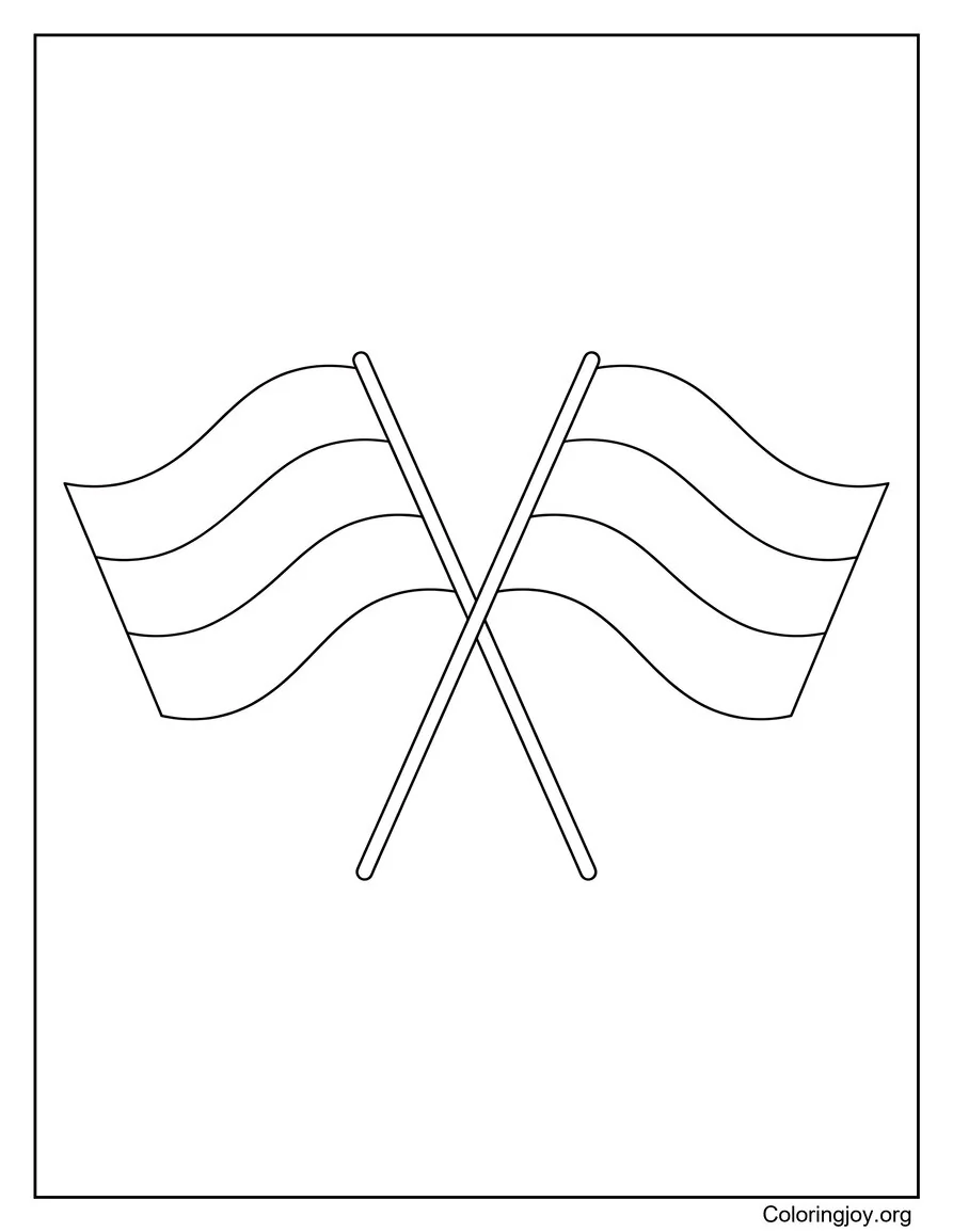 Two Small Gabon Flags Coloring Page