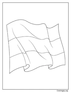 Waving Gabon Flag Coloring Page