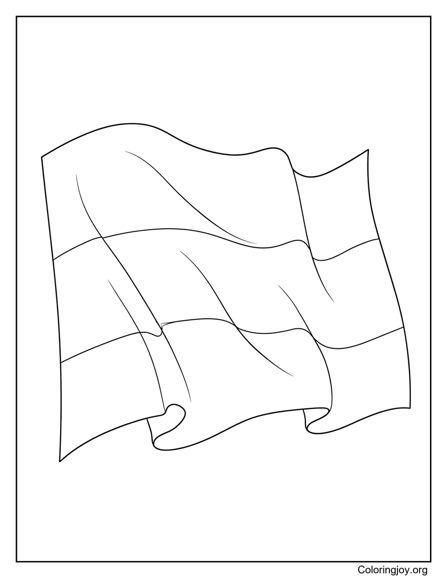 Waving Gabon Flag Coloring Page