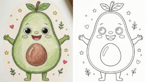Avocado Coloring Pages (24 Free Printable PDFs)