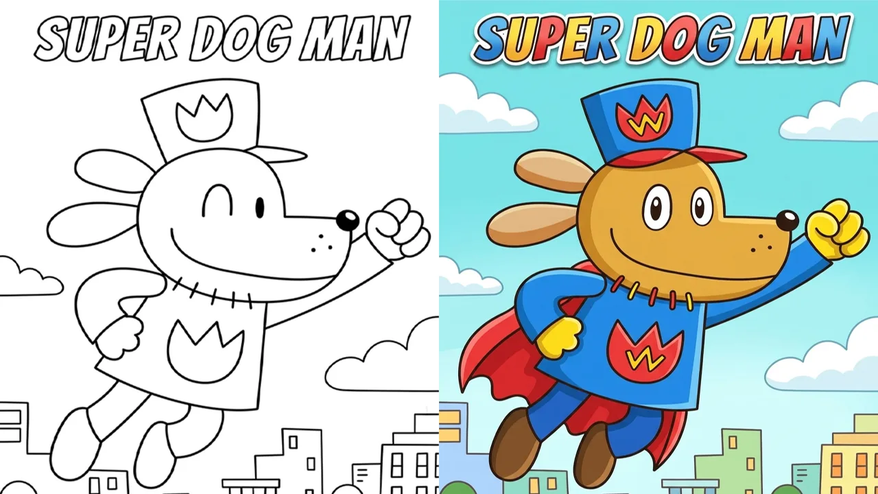43 Dog Man Paginas para colorear: PDF para imprimir gratis