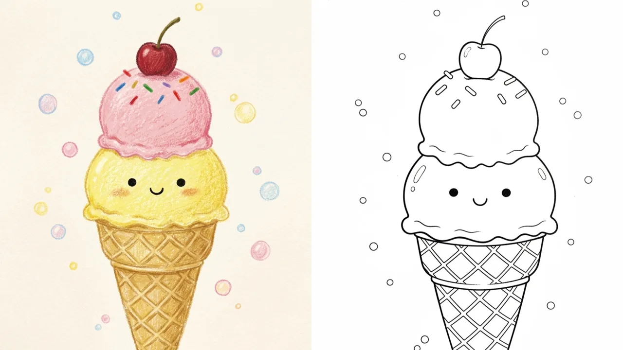 Paginas para colorear de helado (39 archivos PDF para imprimir gratis)