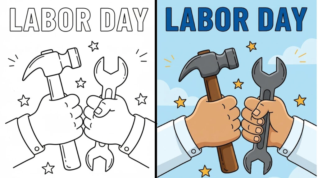 Labour Day Coloring Pages : Free Printable PDFs