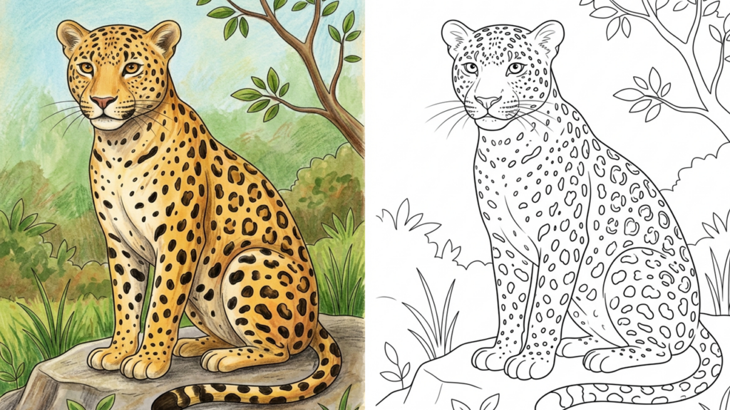 Leopard Coloring Pages