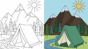 Free Mountain Coloring Pages (PDF Printables)