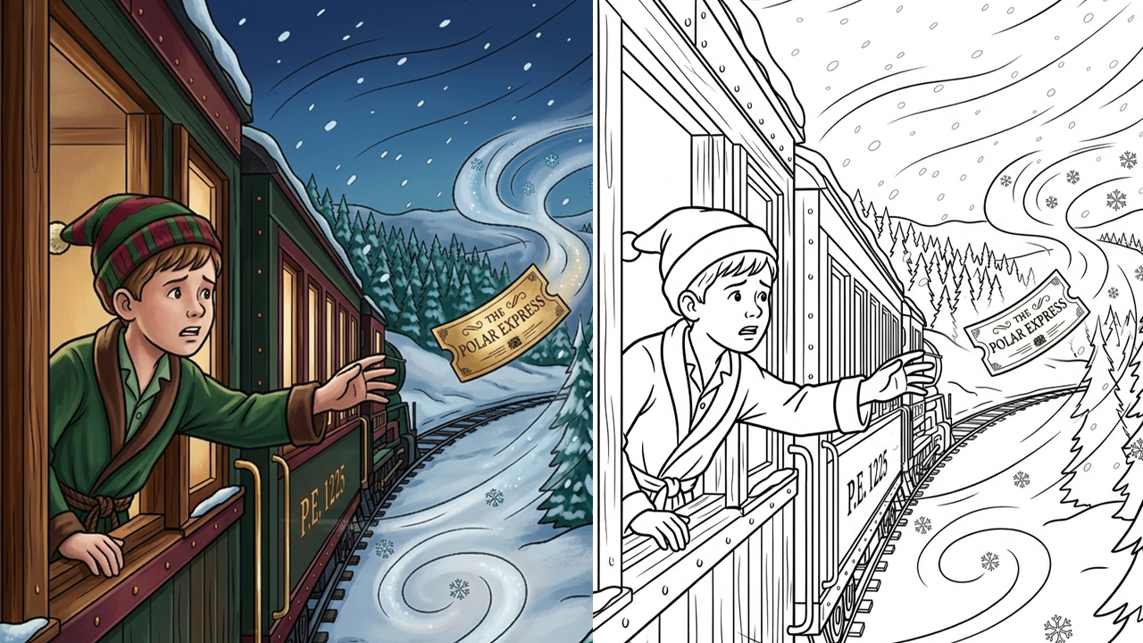 Polar Express Coloring Pages