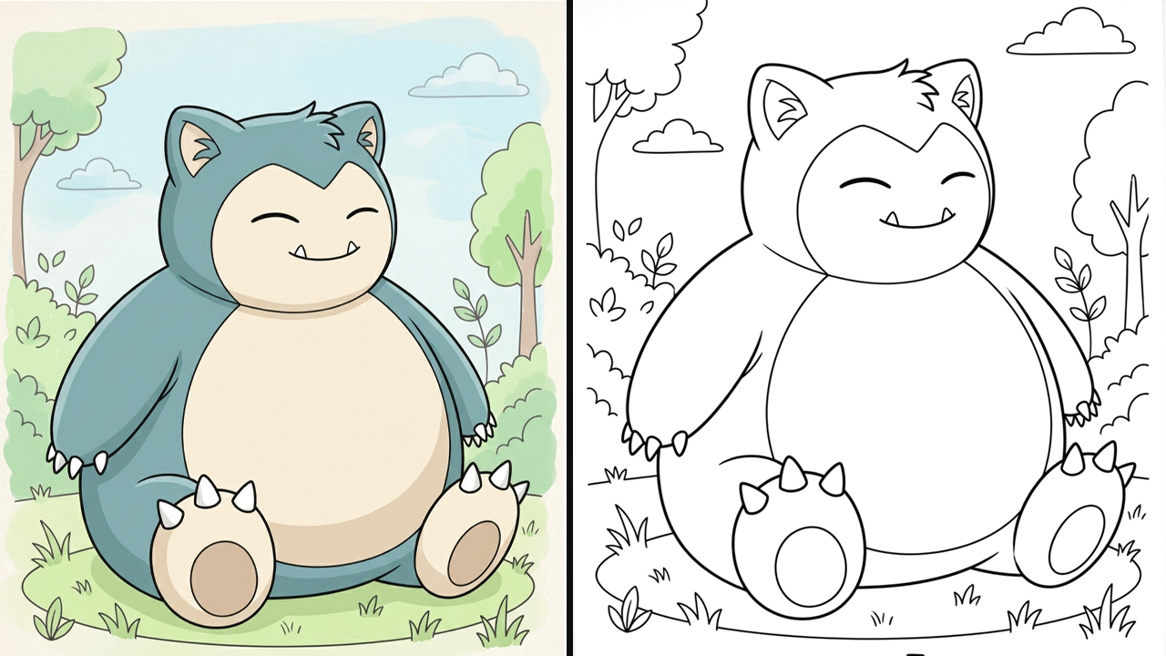 Snorlax Coloring Pages