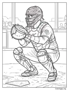 Baseball Realistic Catcher Ready Position