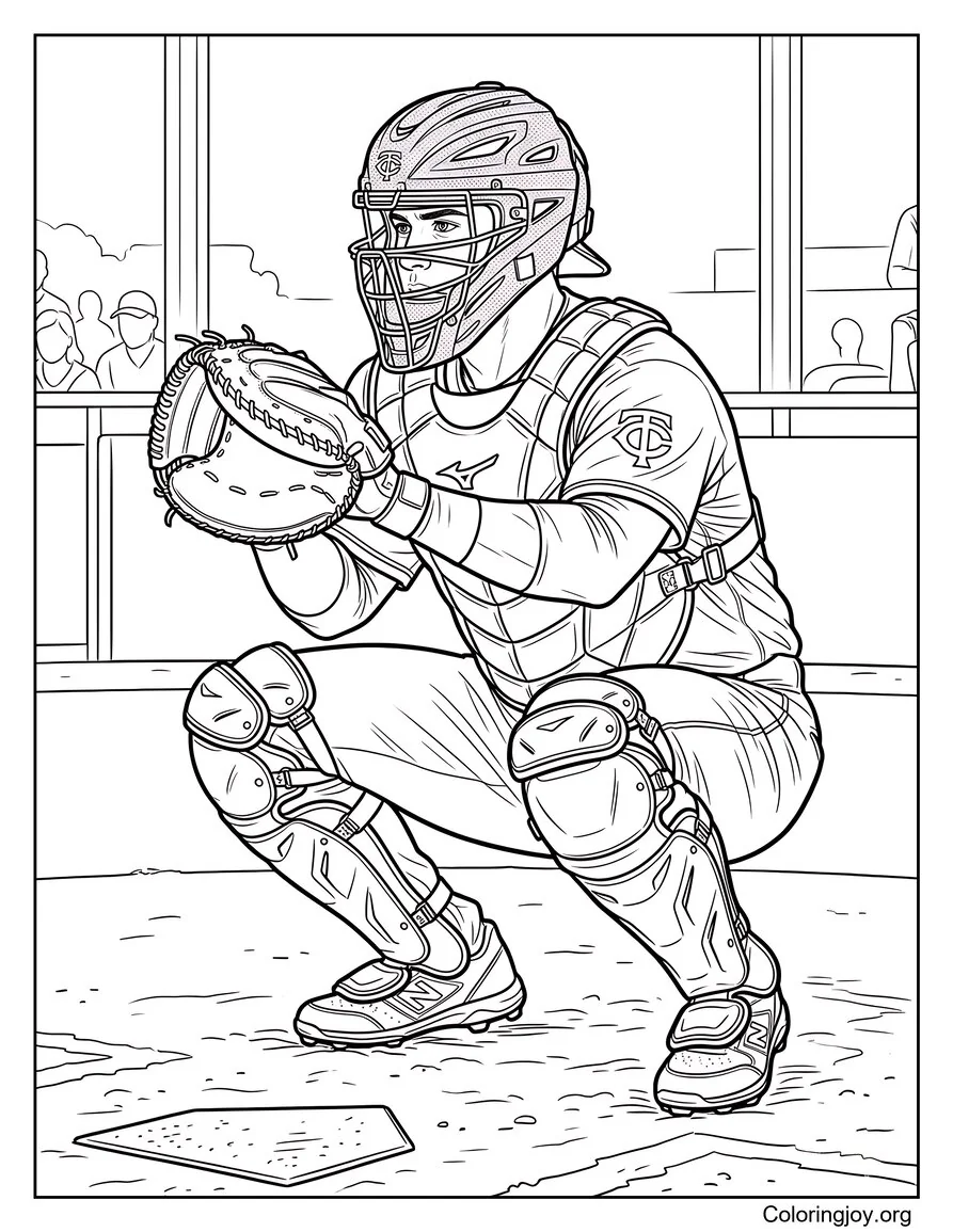 Baseball Realistic Catcher Ready Position