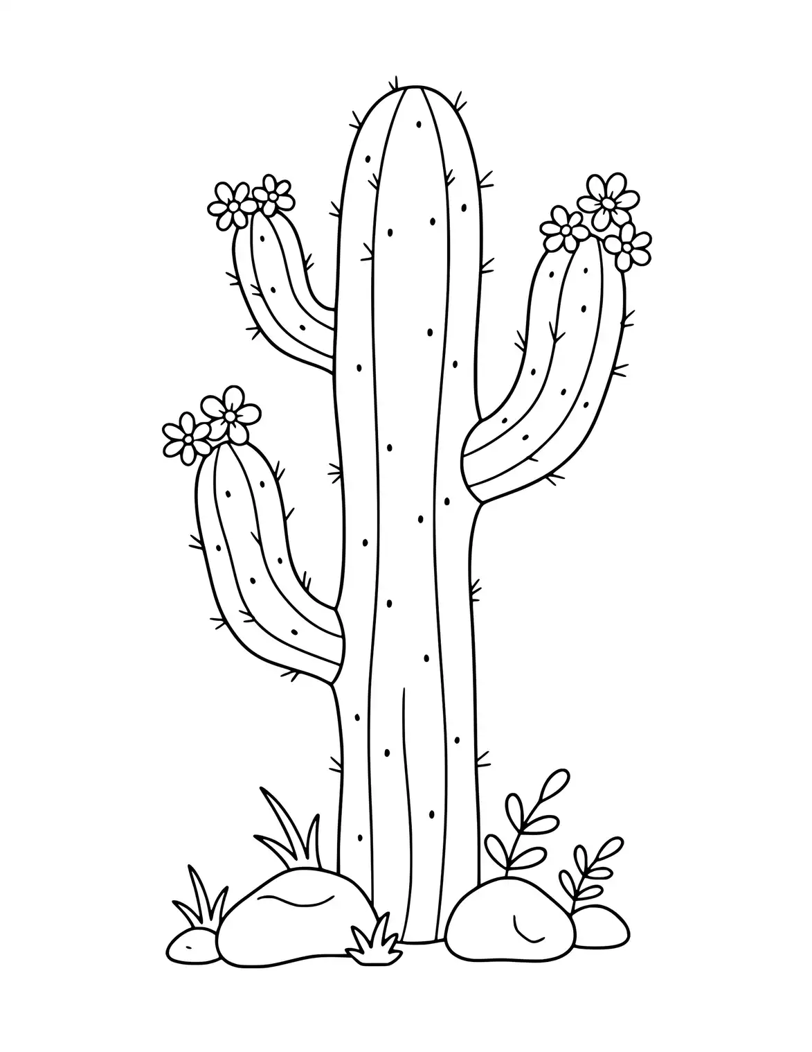 Cactus and plants growing in the desert.