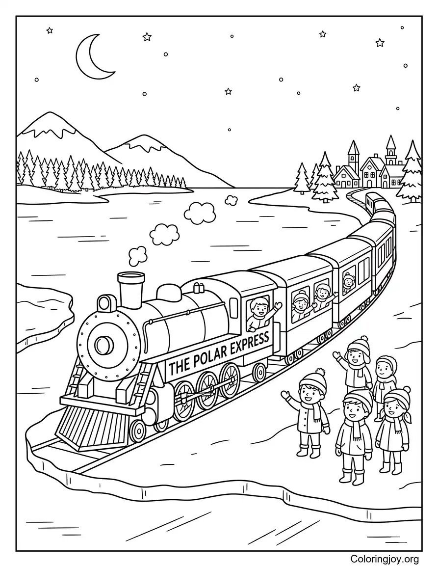 Crossing The Frozen Lake On The Polar Express Adventure