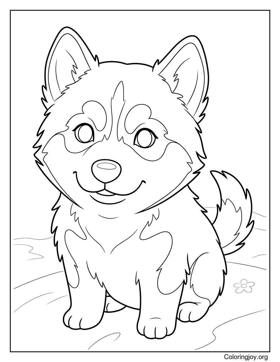 Cute husky puppy in adorable poses