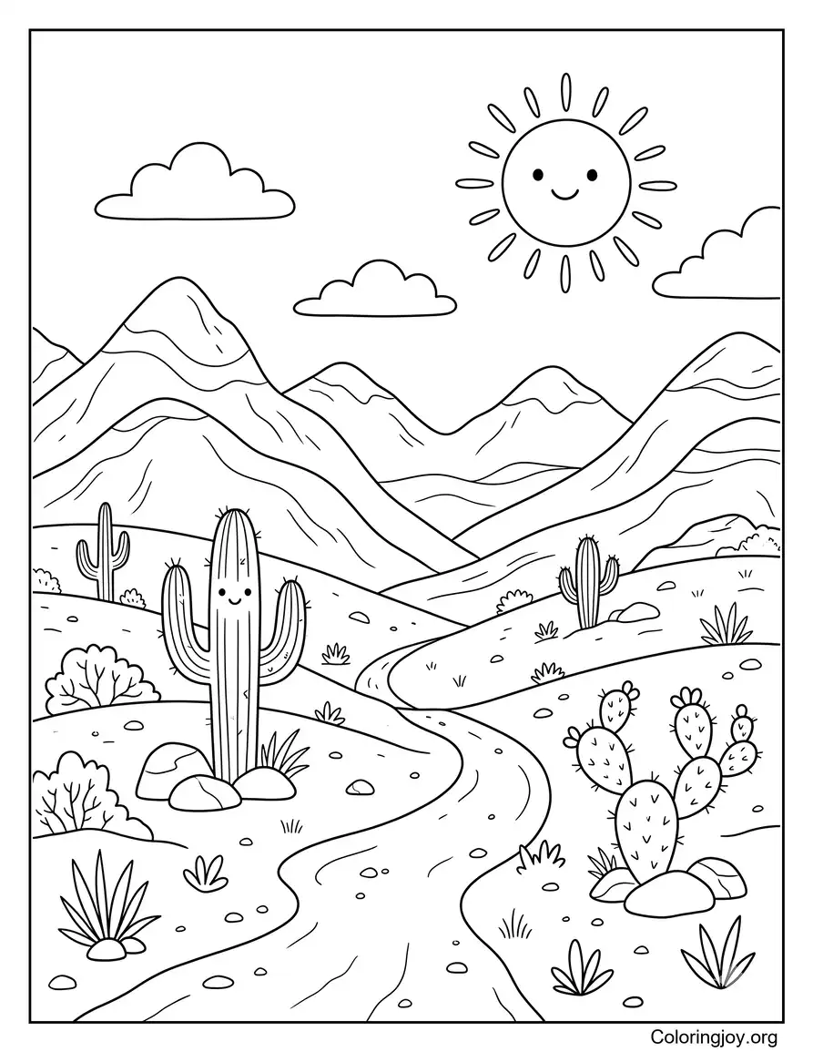 Desert Mountain Landscape Page