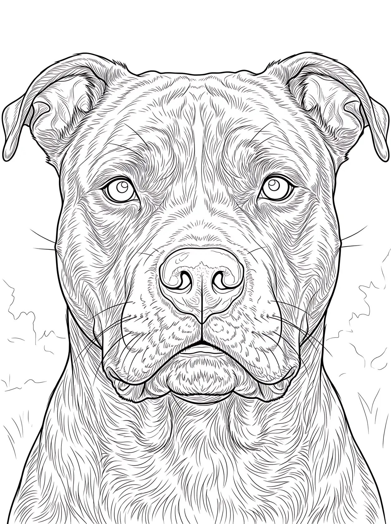 Detailed Pitbull Face
