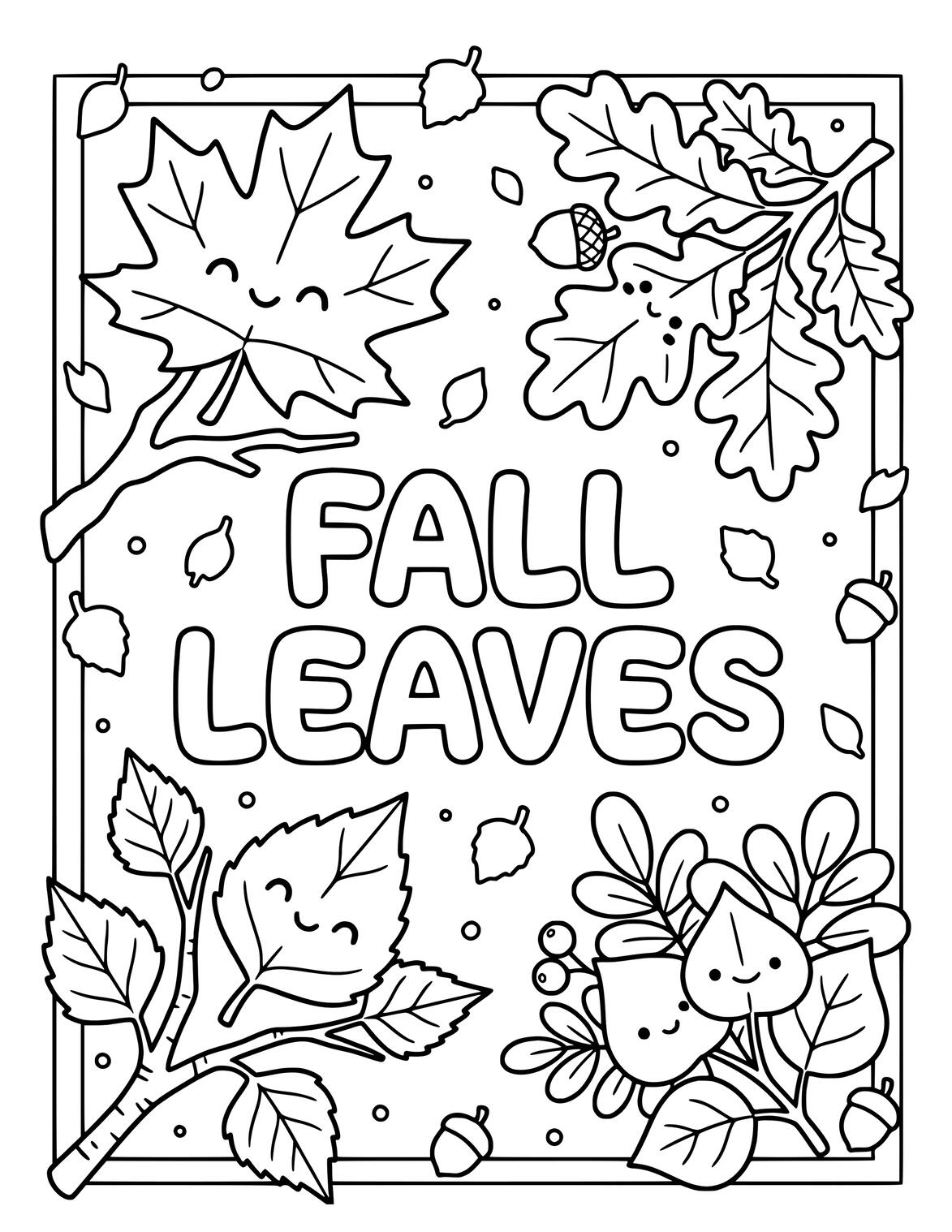 Simple rainy path covered with oversized Fall Leaves and large trees.