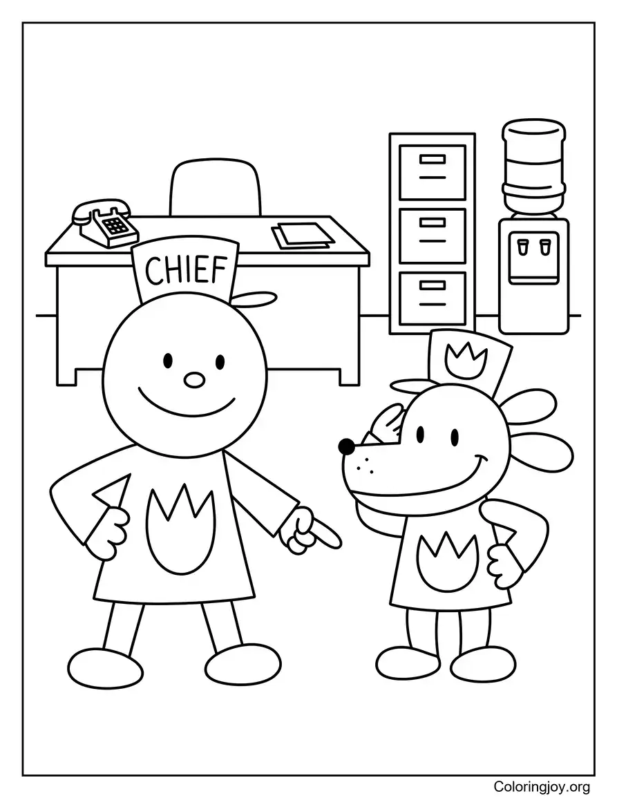 Chief Giving Orders to Dog Man