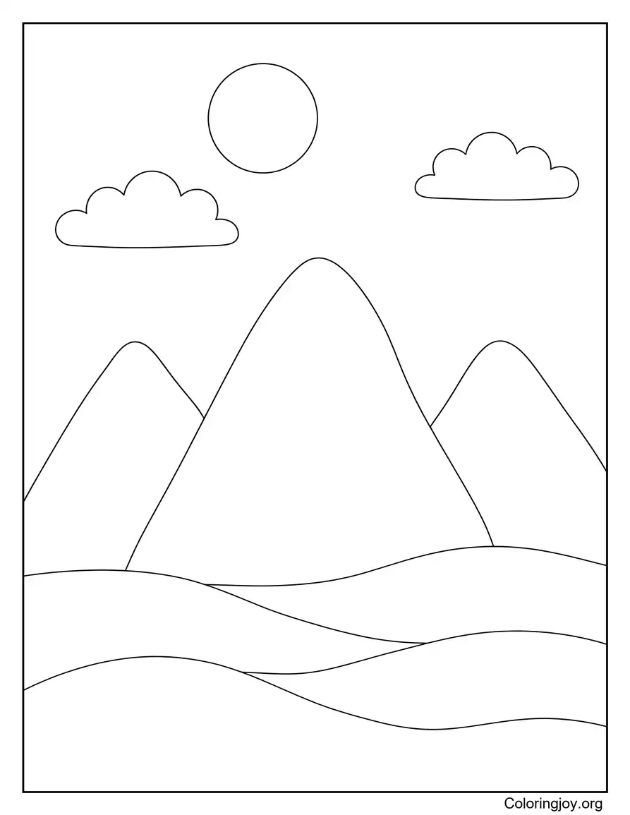 Easy Mountain Outline For Beginners