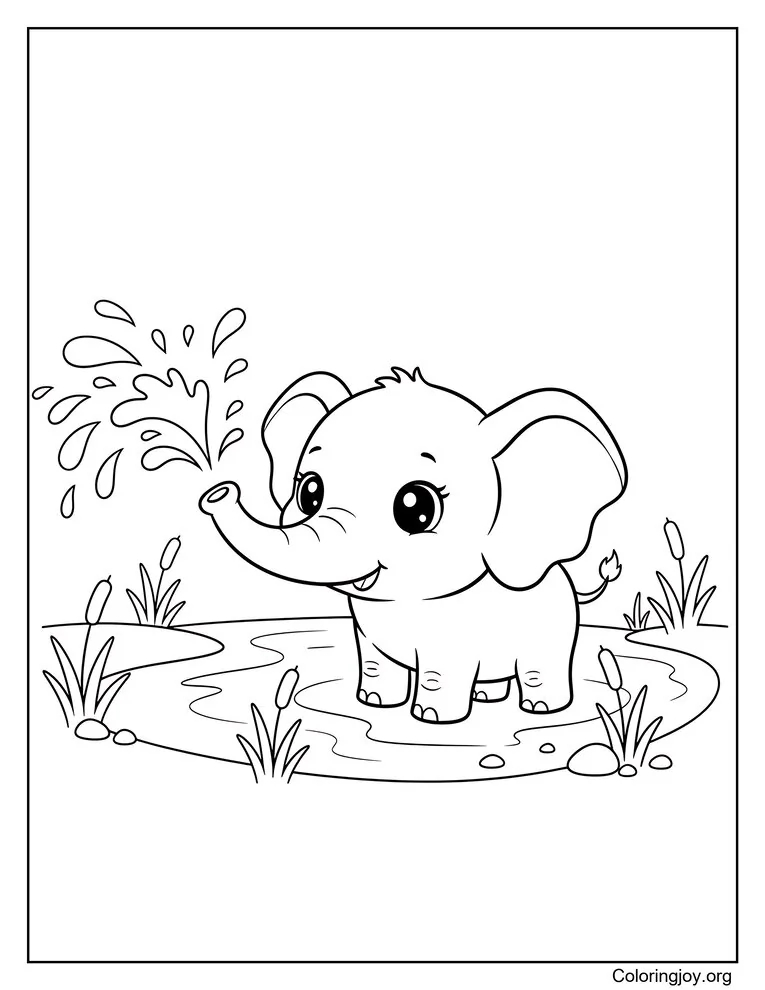 Elephant holding a flower
