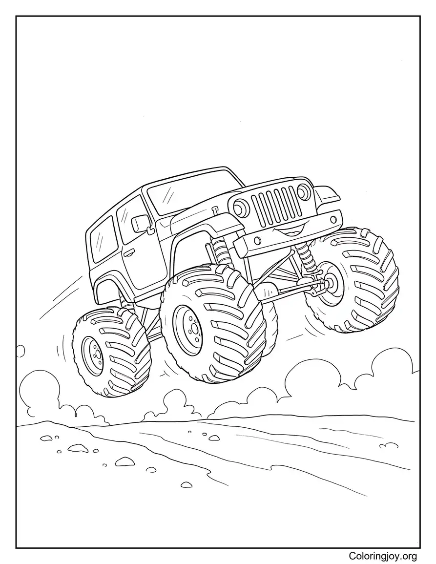 Camioneta Monster Jeep con ruedas grandes