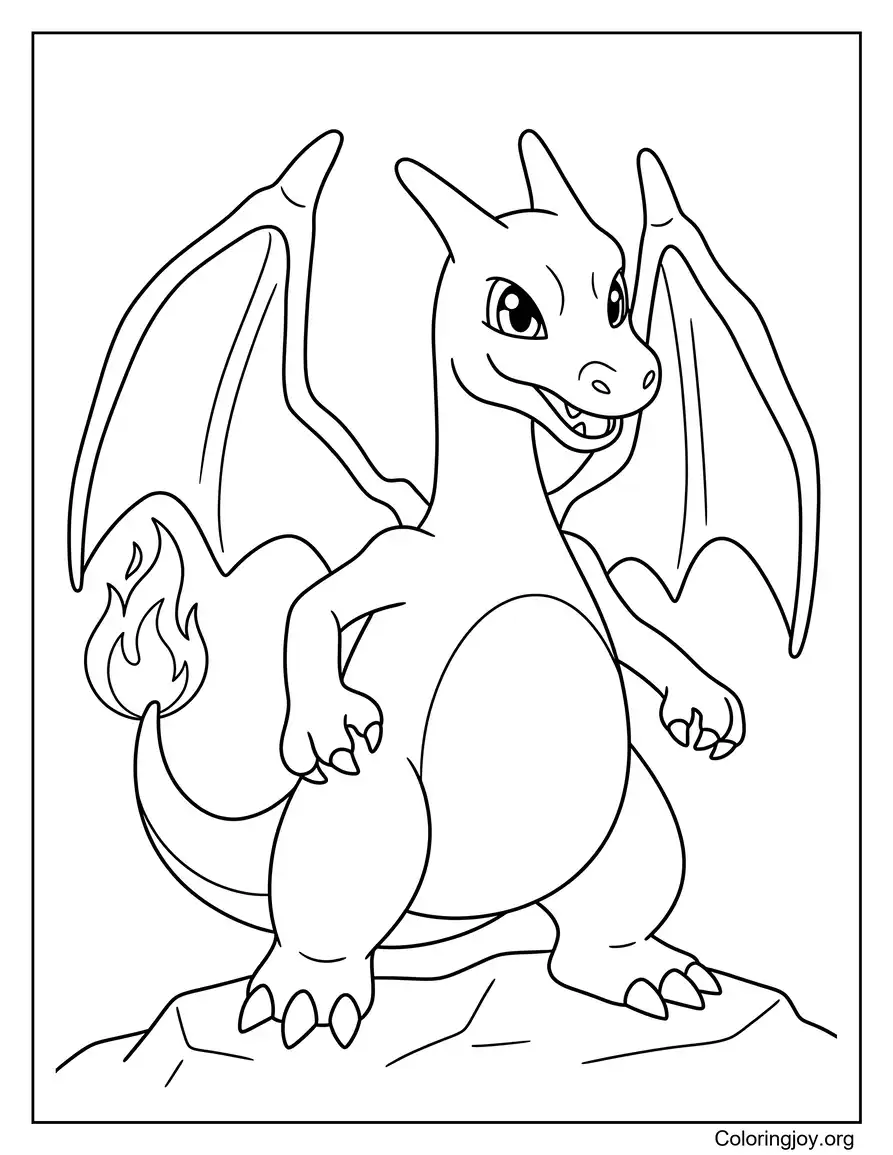 Brillante Charizard Página para colorear