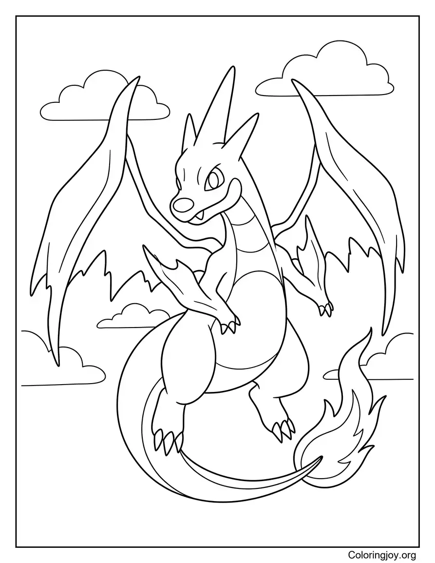 Mega Charizard Y Página para colorear