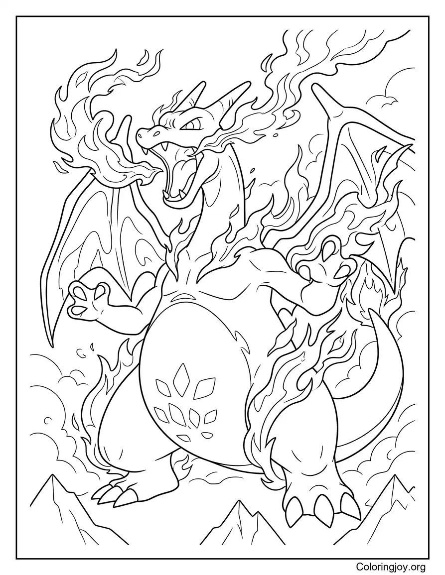 Vmax Charizard Dibujo Para Colorear