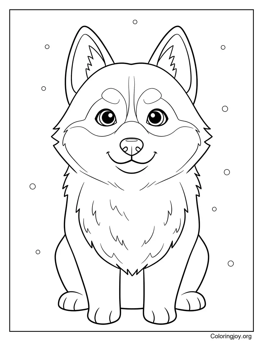 Personajes de perros Husky de dibujos animados para obras de arte creativas