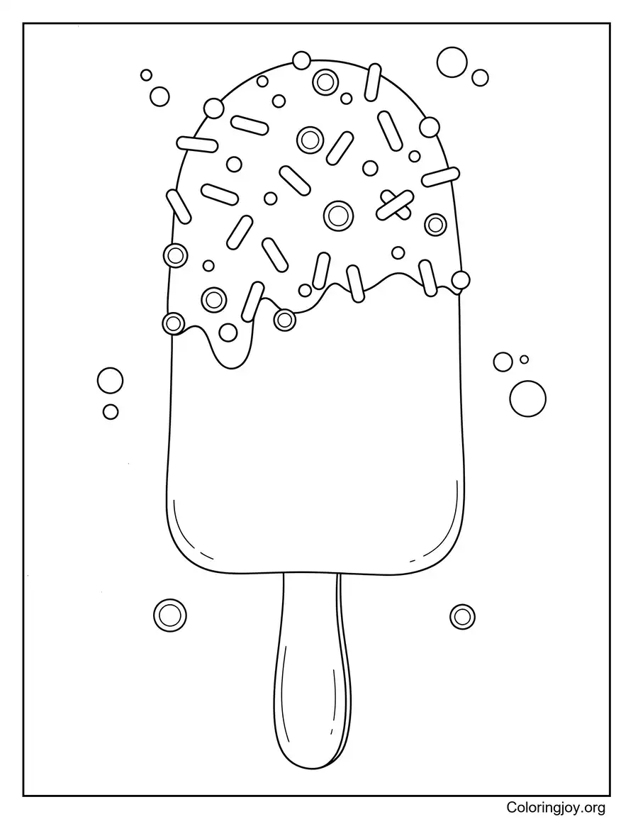 Hoja infantil dulce con helado espolvoreado