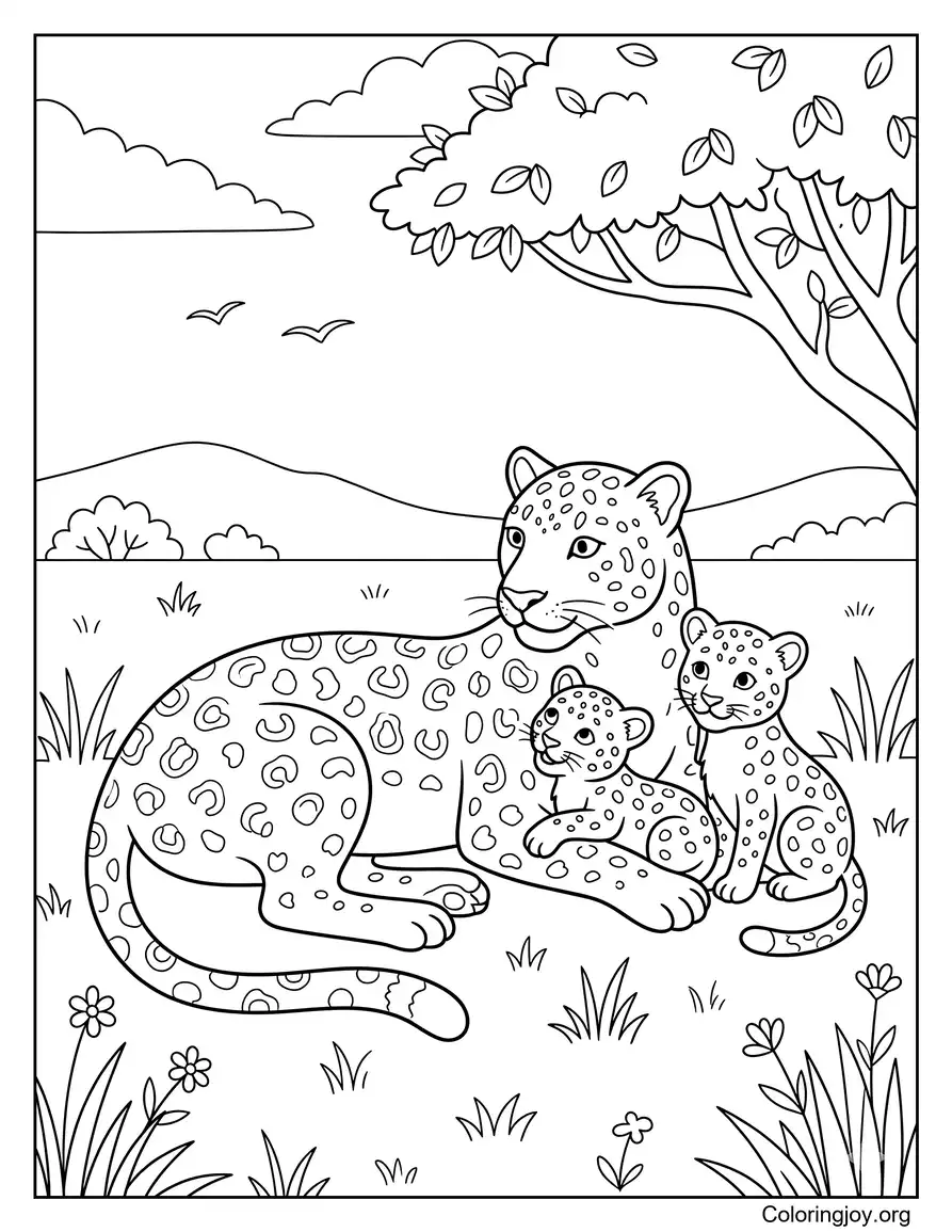 Amor familiar de leopardo