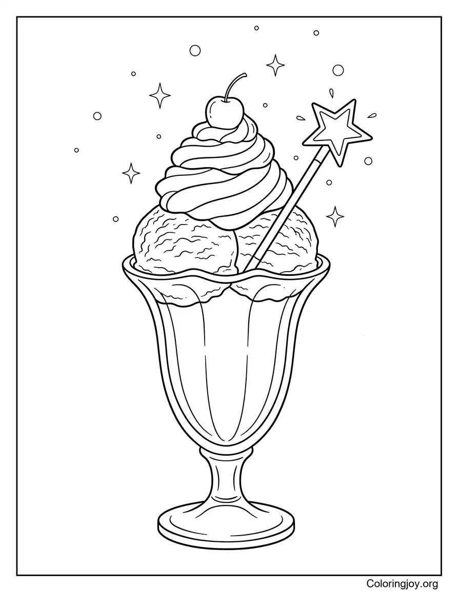 Hoja Imprimible Fantasía Helado Mágico