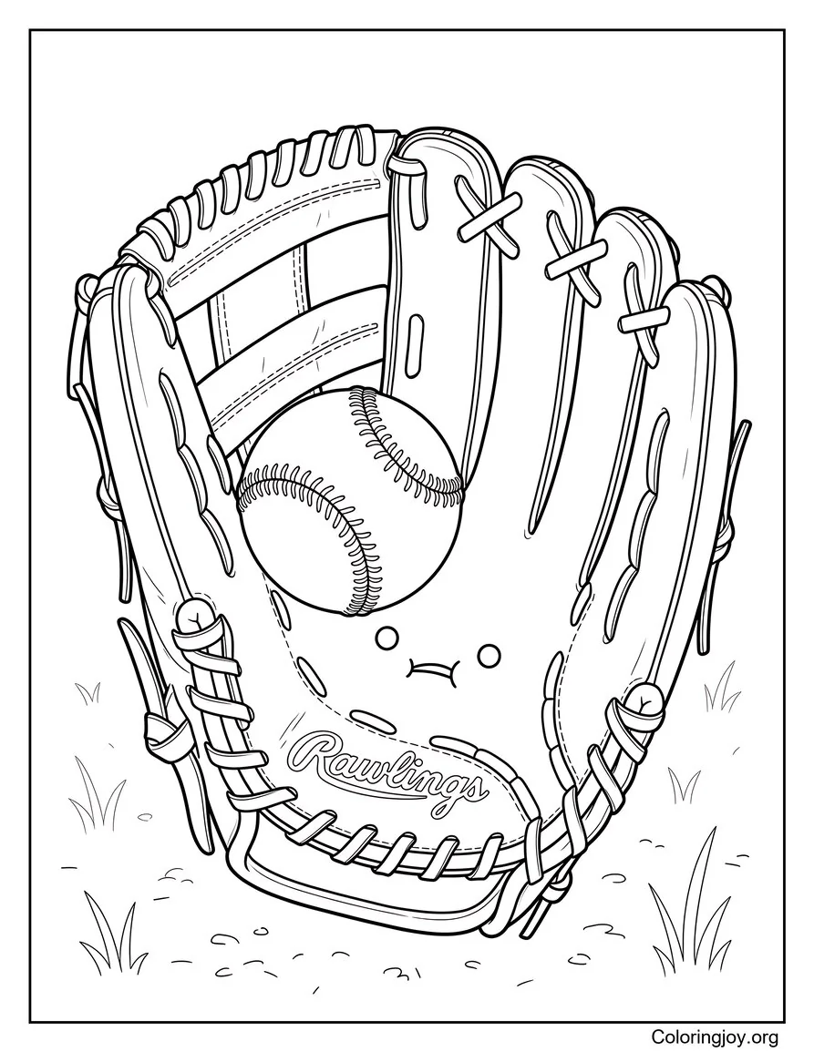 Primer plano del guante de béisbol