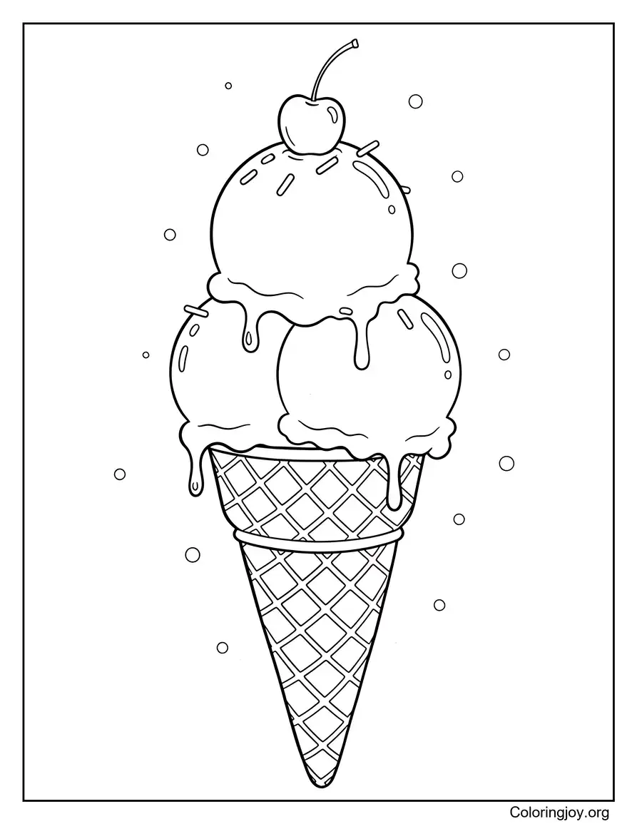 Cono de helado fácil de imprimir para niños