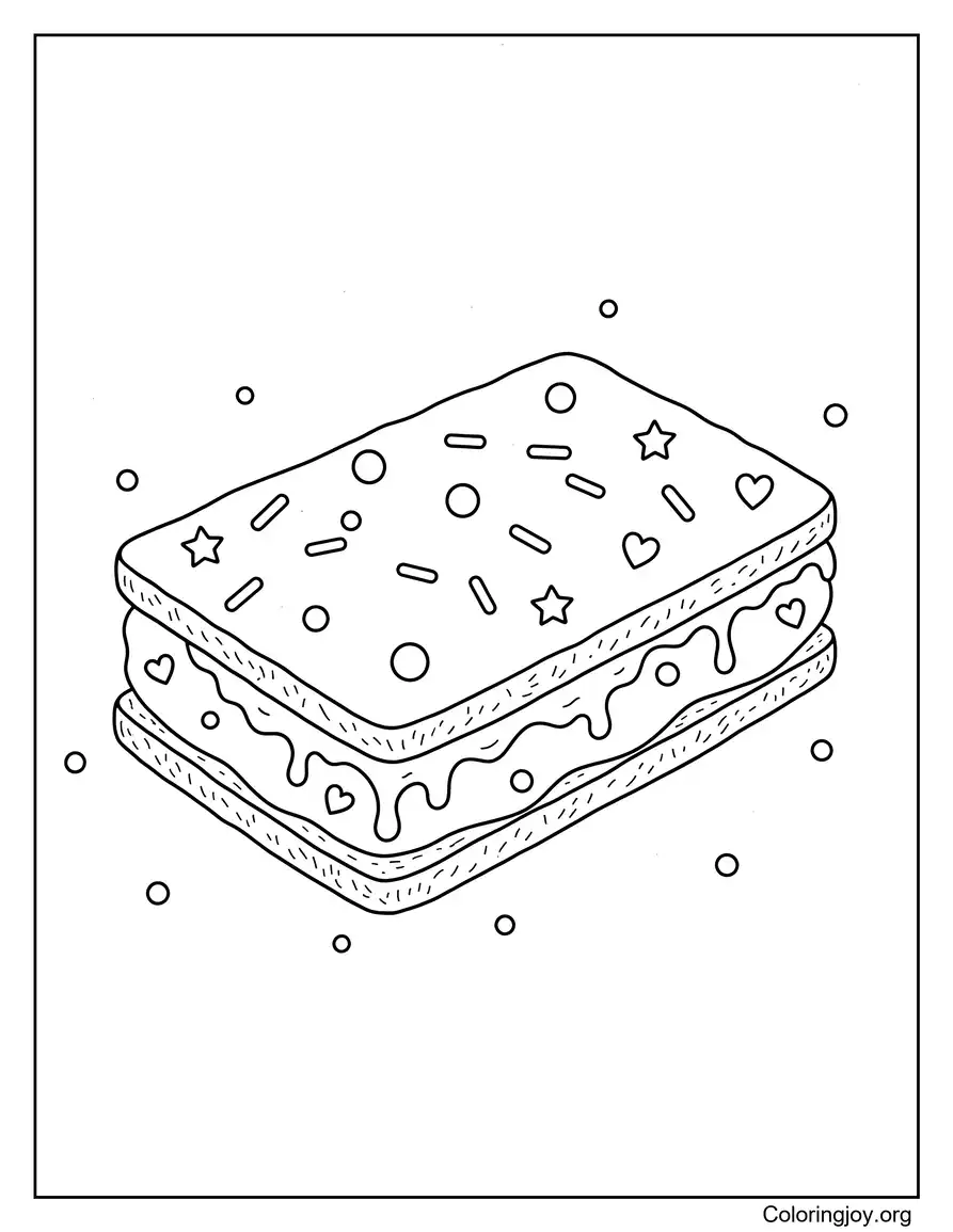 Hoja imprimible de postre de helado dulce