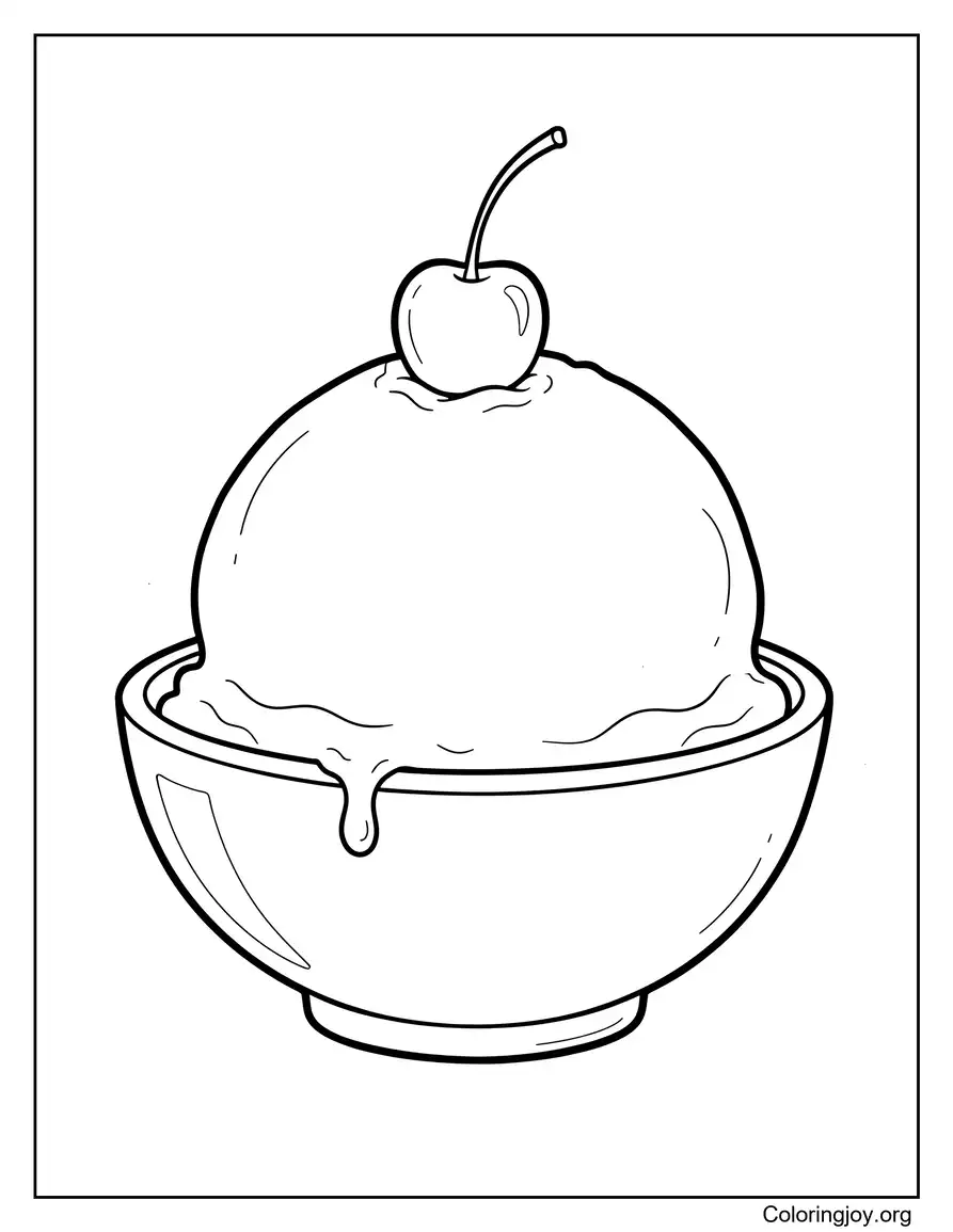 Página imprimible fácil de helado simple