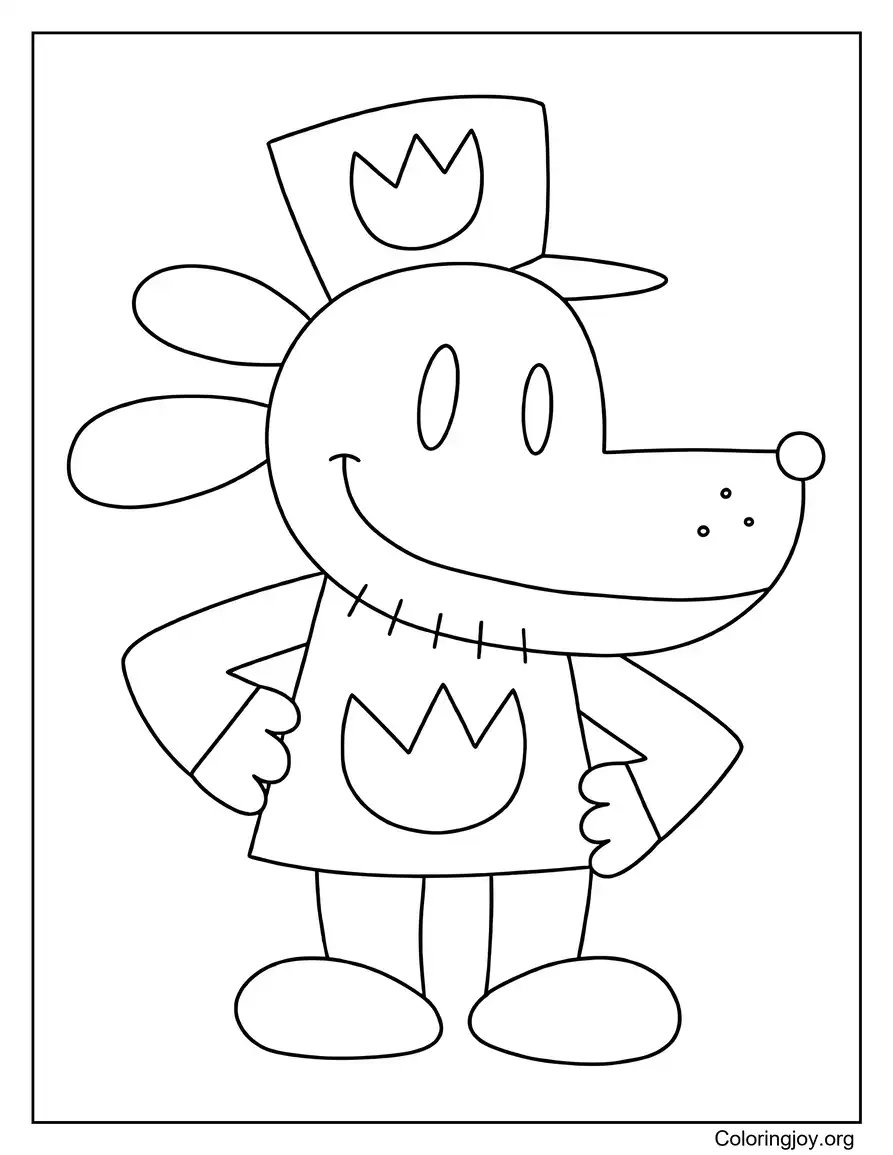 Diseño de página para colorear clásico Dog Man