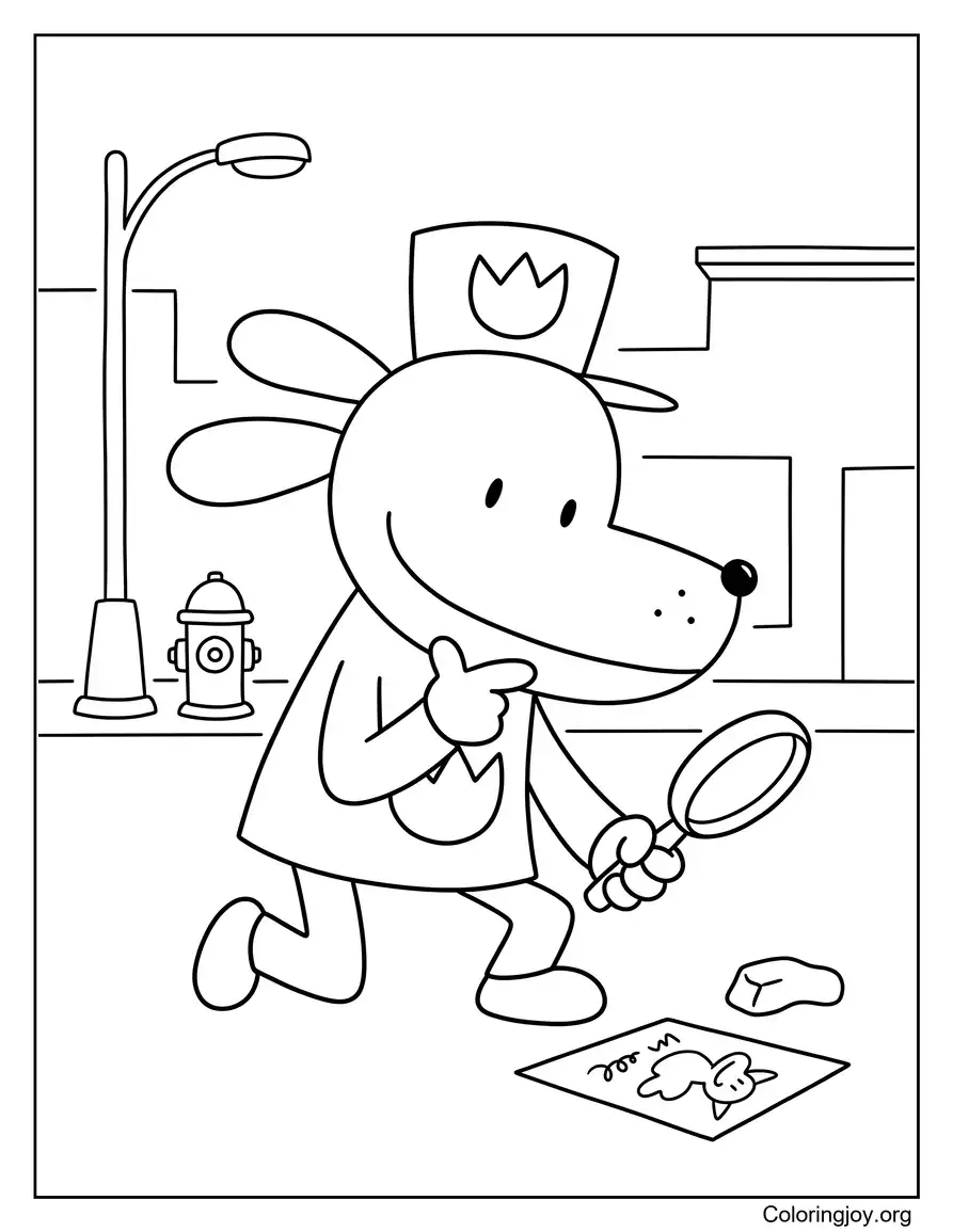 Dog Man Resolviendo un caso misterioso