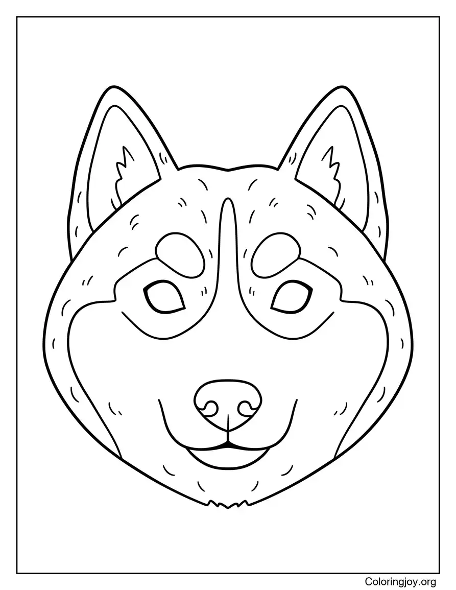 Husky boceto de cabeza con líneas limpias y sencillas