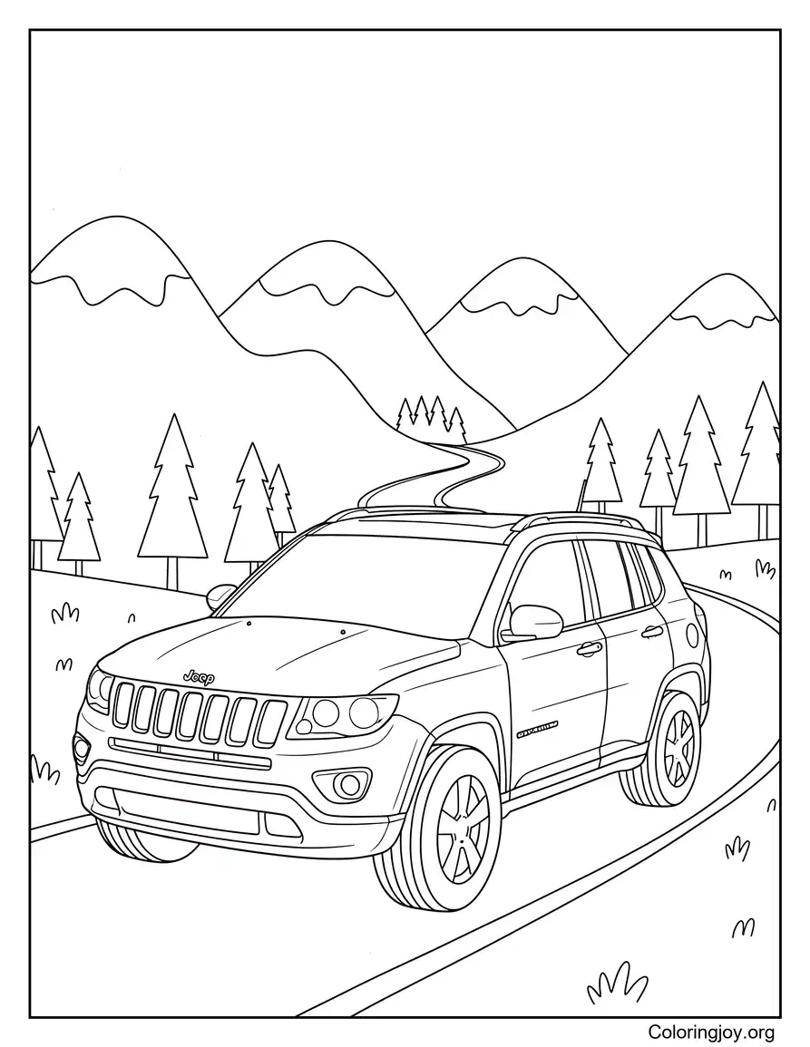 Jeep Compass en un viaje por carretera