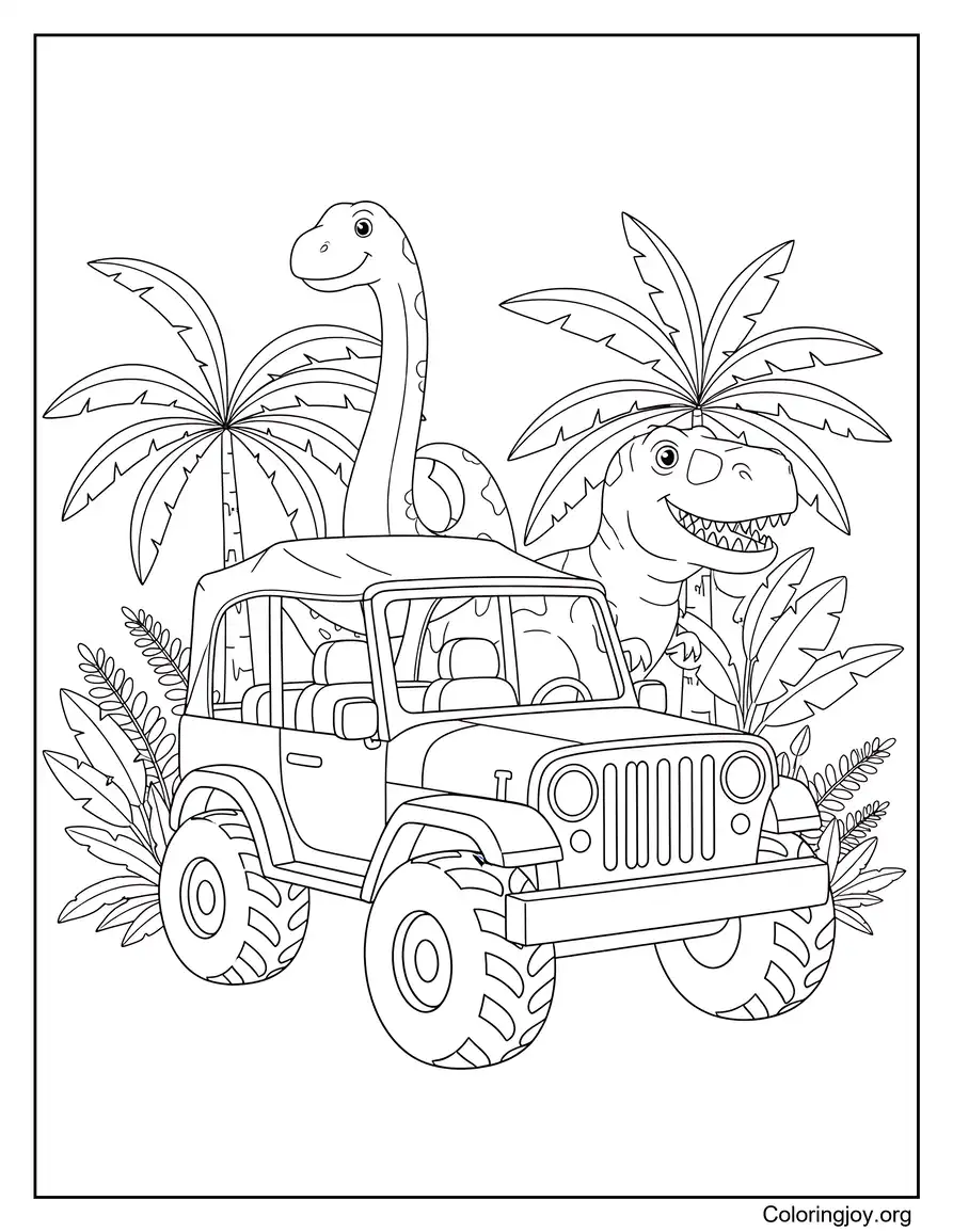 Jeep en una aventura estilo jurásico