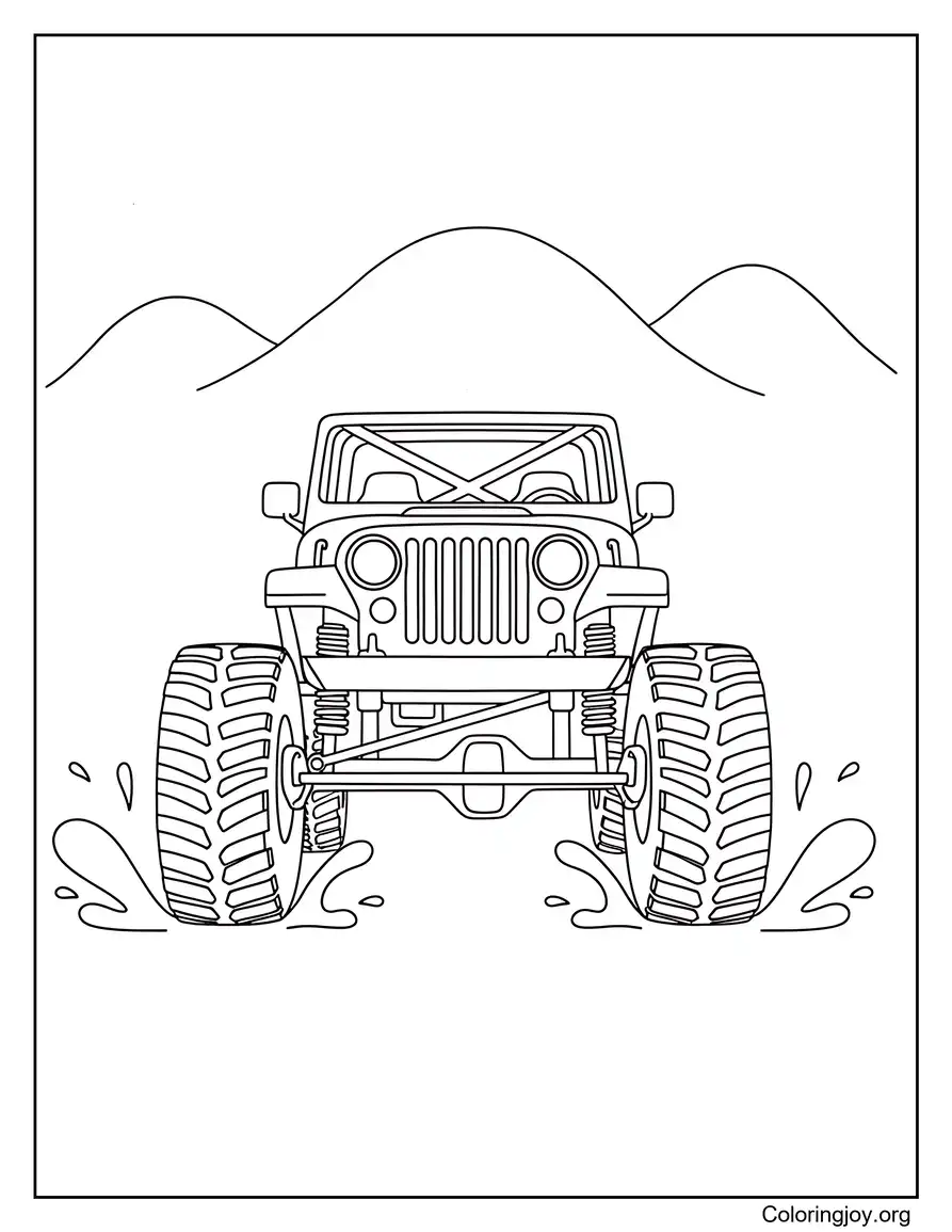 Jeep levantado en una aventura en el barro