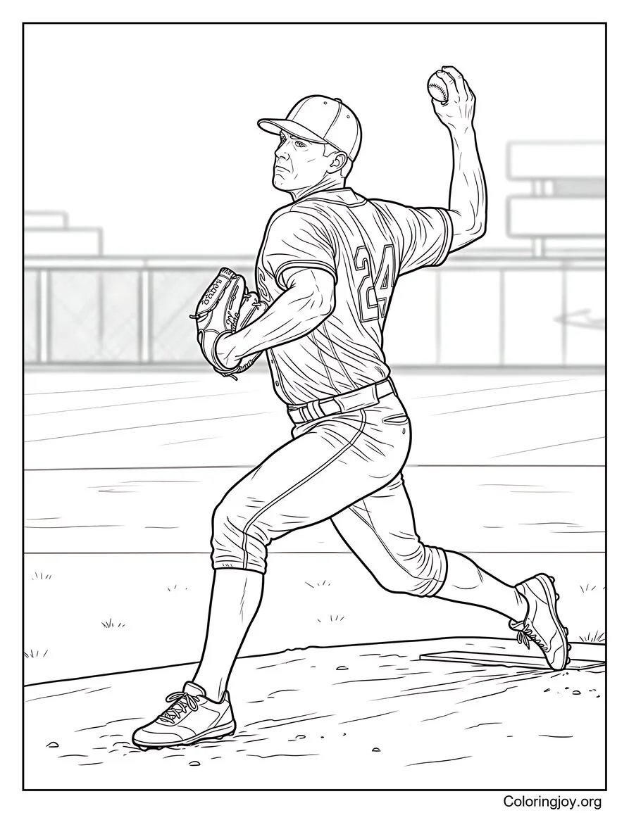 Lanzador lanzando bola rápida de béisbol