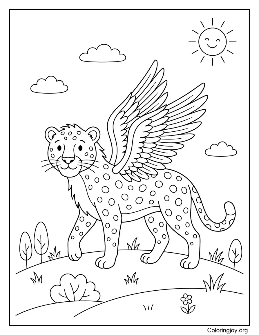 Leopardo con alas