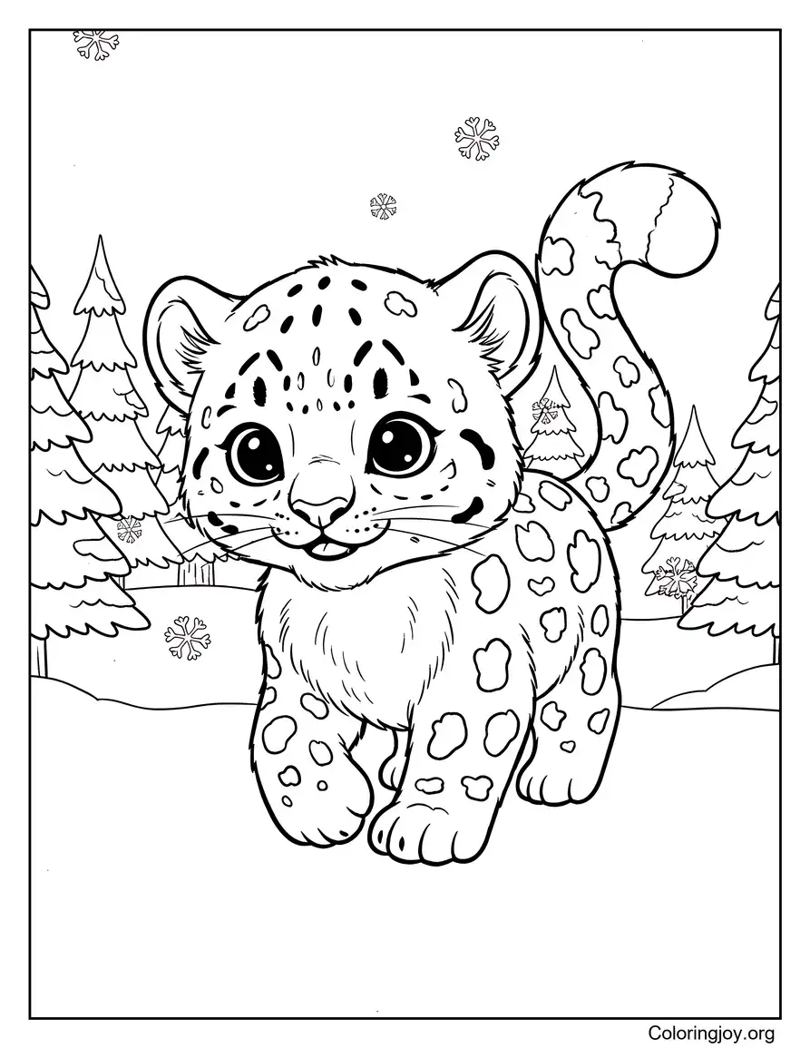 Leopardo de las nieves salvaje