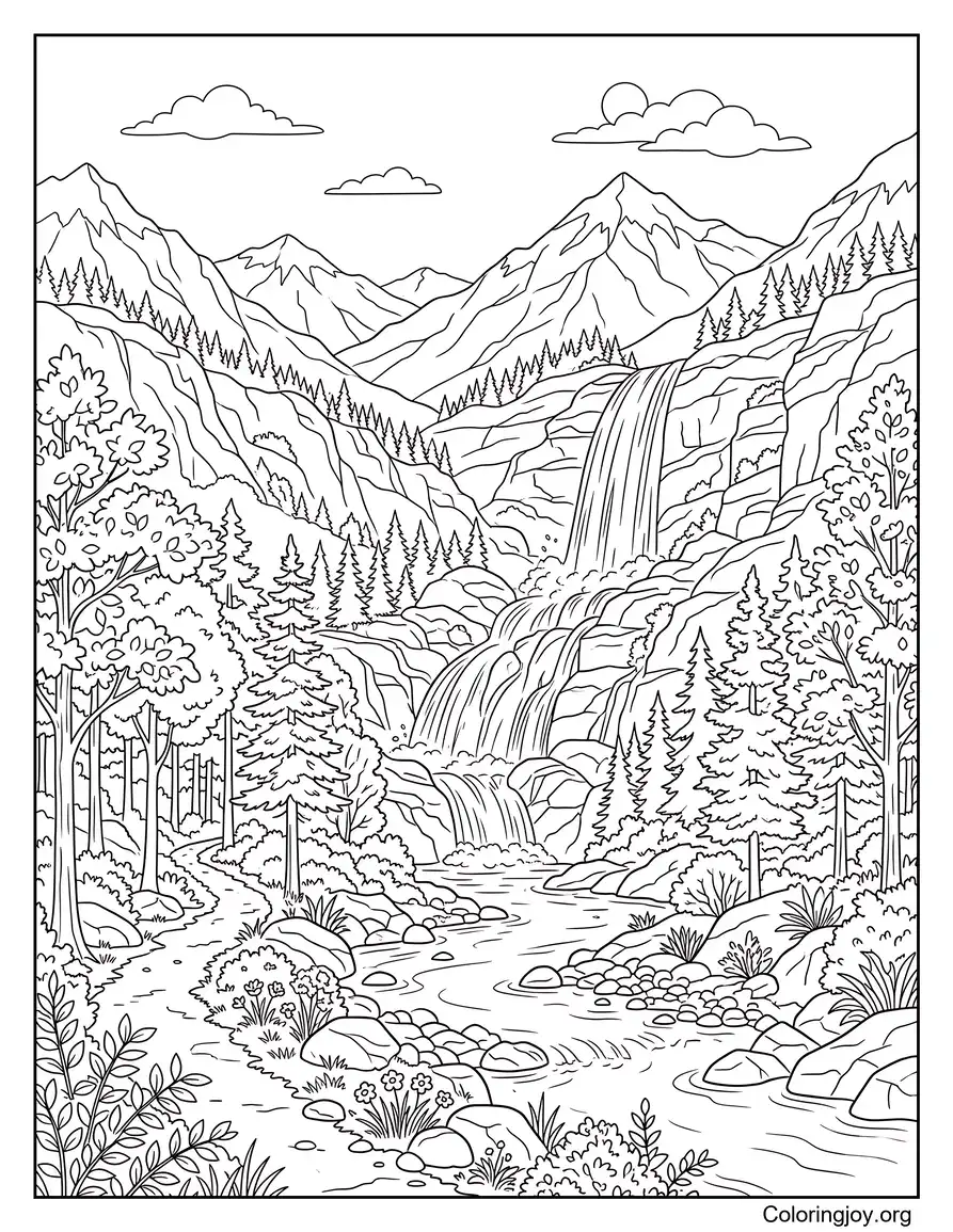 Montaña Cascada Naturaleza